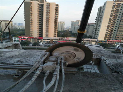 银川宝湖新都商业楼跳梁绳锯切割拆除2017 .